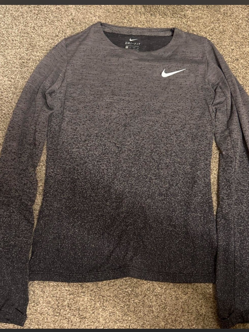 Nike Long Sleeve Dri-FIT Women's Heathered Gray Training Top